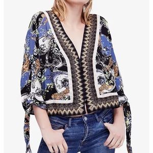 FREE PEOPLE Catch Me If You Can silk toe blouse S